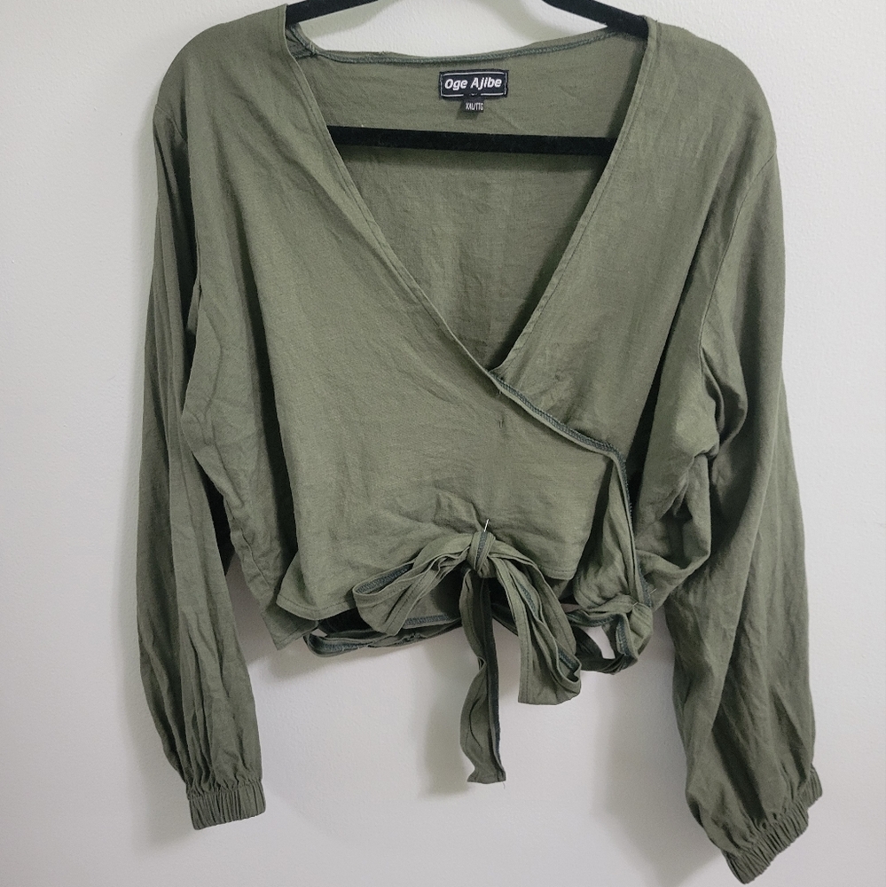 Olive Green OGE AJIBE Harmony Wrap Top XXL